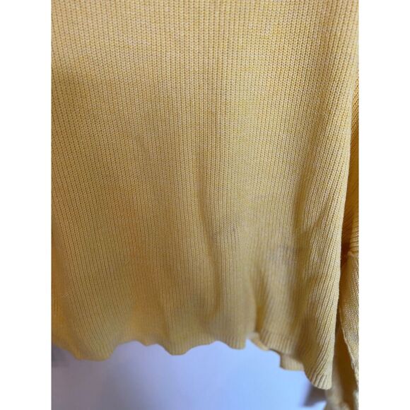 Free People Women's M Linen Yellow Oversized Cowl Neck Sweater Y2K - Picture 4 of 7
